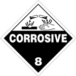 Corrosive 8  DOT HazMat Placard