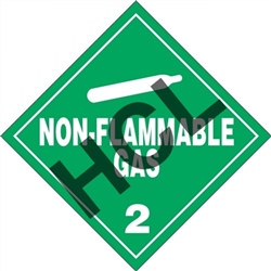 Non-Flammable Gas 2  DOT HazMat Placard