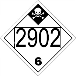 Inhalation Hazard 6 UN2902 DOT HazMat Placard