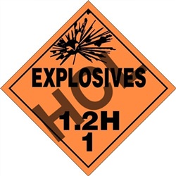 Explosives 1.2H 1  DOT HazMat Placard