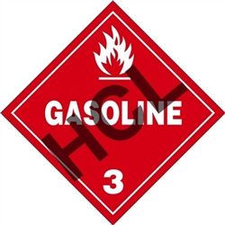 Gasoline 3  DOT HazMat Placard