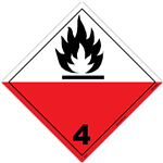 Class 4.2 spontaneously combustible blank bulk - 10.75" x 10.75" Adhesive Vinyl DOT Placard (Pack of 50)
