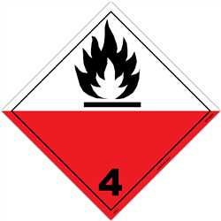 Class 4.2 spontaneously combustible blank bulk - 10.75" x 10.75" Adhesive Vinyl DOT Placard (Pack of 50)