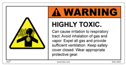 Warning Label - Highly Toxic - Can Cause Irritation To Respiratory Tract