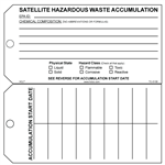 Plastic Satellite Accumulation Multiple Pickup Tag