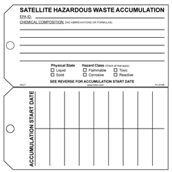 Plastic Satellite Accumulation Multiple Pickup Tag