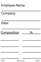 Write in - Employee Name/Company Composition Label