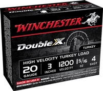 Winchester Ammo STH2034 Double X High Velocity Turkey 20Gauge 3" 1 5/16oz 4Shot 10 Per Box/10 Case