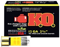 Brenneke SL122KO K.O. 12Gauge 2.75" 1oz Slug Shot 5 Per Box/50 Case