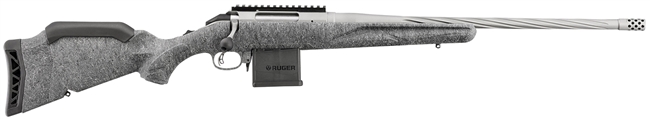Ruger 46909 American Gen 2 223 Rem 10+1, 20" Gun Metal Gray Cerakote Spiral Fluted/Threaded Barrel, Gun Metal Gray Cerakote Receiver w/Picatinny Rail, Gray Splatter Adjustable Synthetic Stock