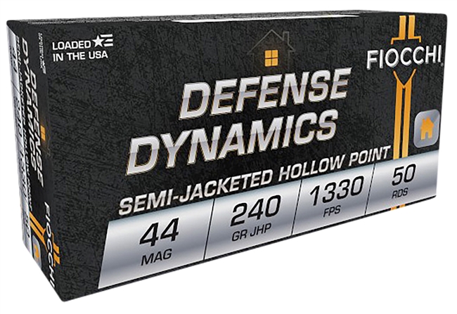 Fiocchi 44D500 Defense Dynamics 44RemMag 240gr Jacketed Hollow Point 50 Per Box/10 Case