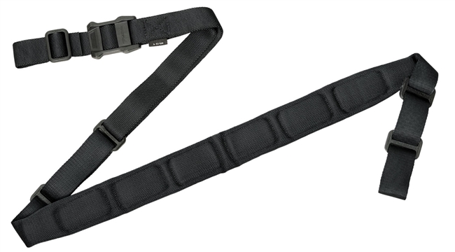Magpul MAG545-BLK MS1 Sling 1.25"-1.88" W x 48"- 60" L Padded Two-Point Black Nylon Webbing for Rifle