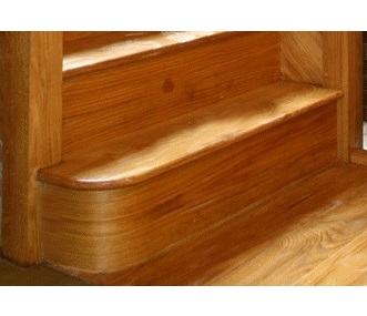 Oak Left Hand Bullnose Step