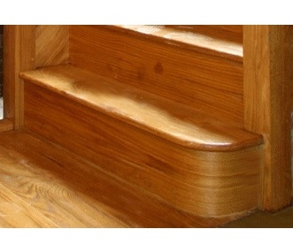 Oak Right Hand Bullnose Step