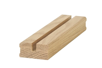 Solution Oak Baserail 2.4mtr 10mm x 15mm Groove For Glass Inc Infill
