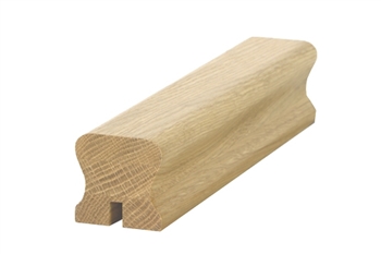 Oak HDR Handrail 1.2mtr 8mm Groove For Glass Inc Infill