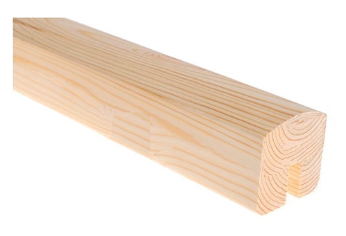 Pine Contemporary Handrail 2.4mtr 10mm x 25mm Groove For Glass Inc Infill Pat-800