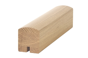 Oak Contemporary Handrail 2.4mtr 8mm Groove For Glass Inc Infill Pat-800
