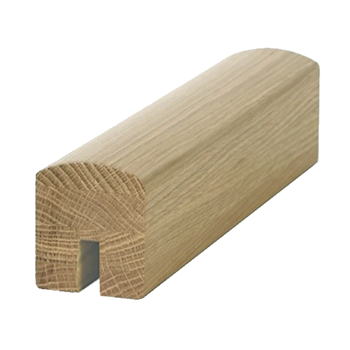 Oak Contemporary Handrail 3.6mtr 10mm x 25mm Groove For Glass Inc Infill Pat-800