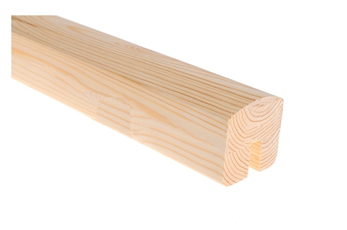 Pine Contemporary Handrail 3.6mtr 10mm x 25mm Groove For Glass Inc Infill Pat-800