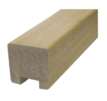 Oak Square Handrail 2.4mtr - 32mm groove with infill