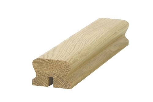 Oak LHR Handrail 13mm Groove For Iron Square End Spindles Inc Infill