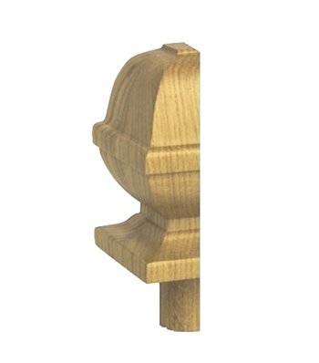 Oak Square Provincial Newel Half Cap 90mm