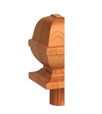 Pine Square Provincial Newel Half Cap 90mm