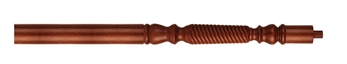 Dark Hardwood Barley Twist Volute Newel Post