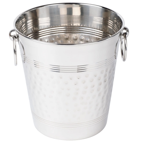 Wine Bucket, 8 3/8" Tall Hammered S/S - WB9 by American Metalcraft.
