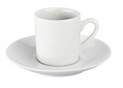 Demitasse Cups And Saucers, 2 oz Ceramic  - White, 901167 by BIA Cordon Bleu.