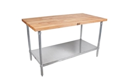 John Boos Work Table, Wood Top 60"x 30" - JNS10-X