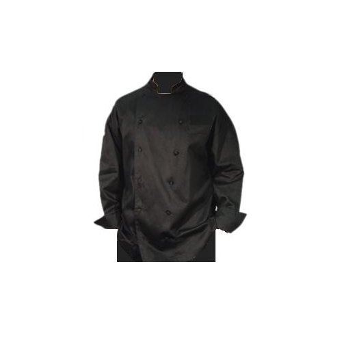 Chefs Jacket, Black Color With Cloth Buttons - XLarge, J017BK-XL by Chef Revival.