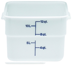 Food Container, 12 qt, White "CamSquare Poly", 12SFSP148 by Cambro.