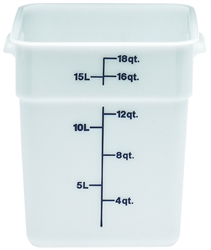 Food Container, 18 qt, White "CamSquare Poly", 18SFSP148 by Cambro.