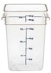 Food Container, 22 qt, Clear "CamSquare", 22SFSCW-135 by Cambro.