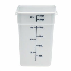 Food Container, 22 qt, White "CamSquare Poly", 22SFSP148 by Cambro.