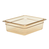 Cambro H-Pan, 1/2 Size, 4" Deep, Hi-Temp, Amber, NSF