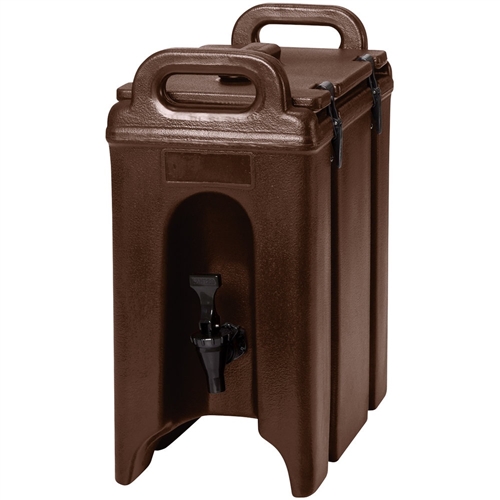 Beverage Dispenser, Insulated Plastic 2 1/2 Gal, Dark Brown- 250LCD131 by Cambro.