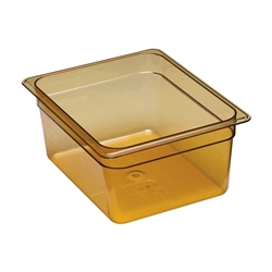 Hot Food Pan, Plastic - Fourth Size 6" Deep - Amber - 46HP150 by Cambro.