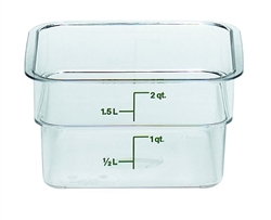 Food Container, 2 qt, clear "CamSquare", 2SFSCW-135 by Cambro.