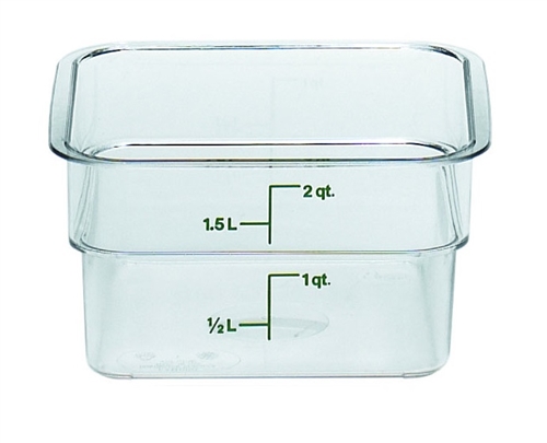 Food Container, 2 qt, clear "CamSquare", 2SFSCW-135 by Cambro.