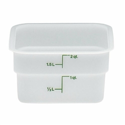 Food Container, 2 qt, White "CamSquare Poly", 2SFSP148 by Cambro.