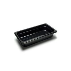 Cold Food Pan, Plastic - Third Size 2 1/2" Deep - Black, 32CW110 by Cambro.