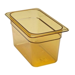 Hot Food Pan, Plastic - Fourth Size 6" Deep - Amber - 46HP150 by Cambro.