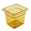 Hot Food Pan, Plastic - Sixth Size 6" Deep - Amber - 66HP150 by Cambro.