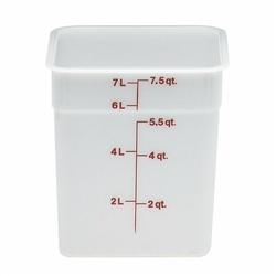 Food Container, 8 qt, White "CamSquare Poly", 8SFSP148 by Cambro.