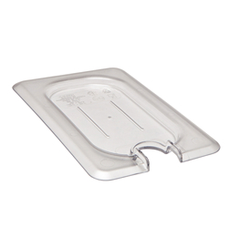 Food Pan Cover, 1/9 Size, Flat Notched, Clear
