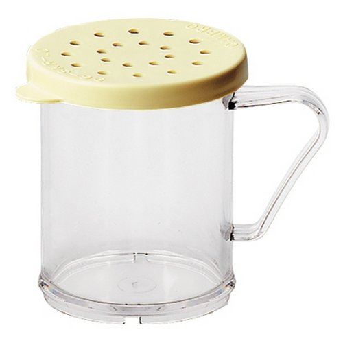Dredge, Plastic Clear Shaker w/Yellow Cheese Lid 10 oz, 96SKRC-135 by Cambro.