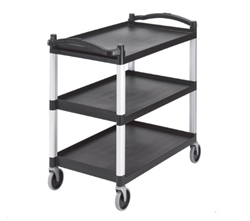 Cambro Service Cart, 3-Shelf, Black 20.5"x31.5" KD - BC340KD110